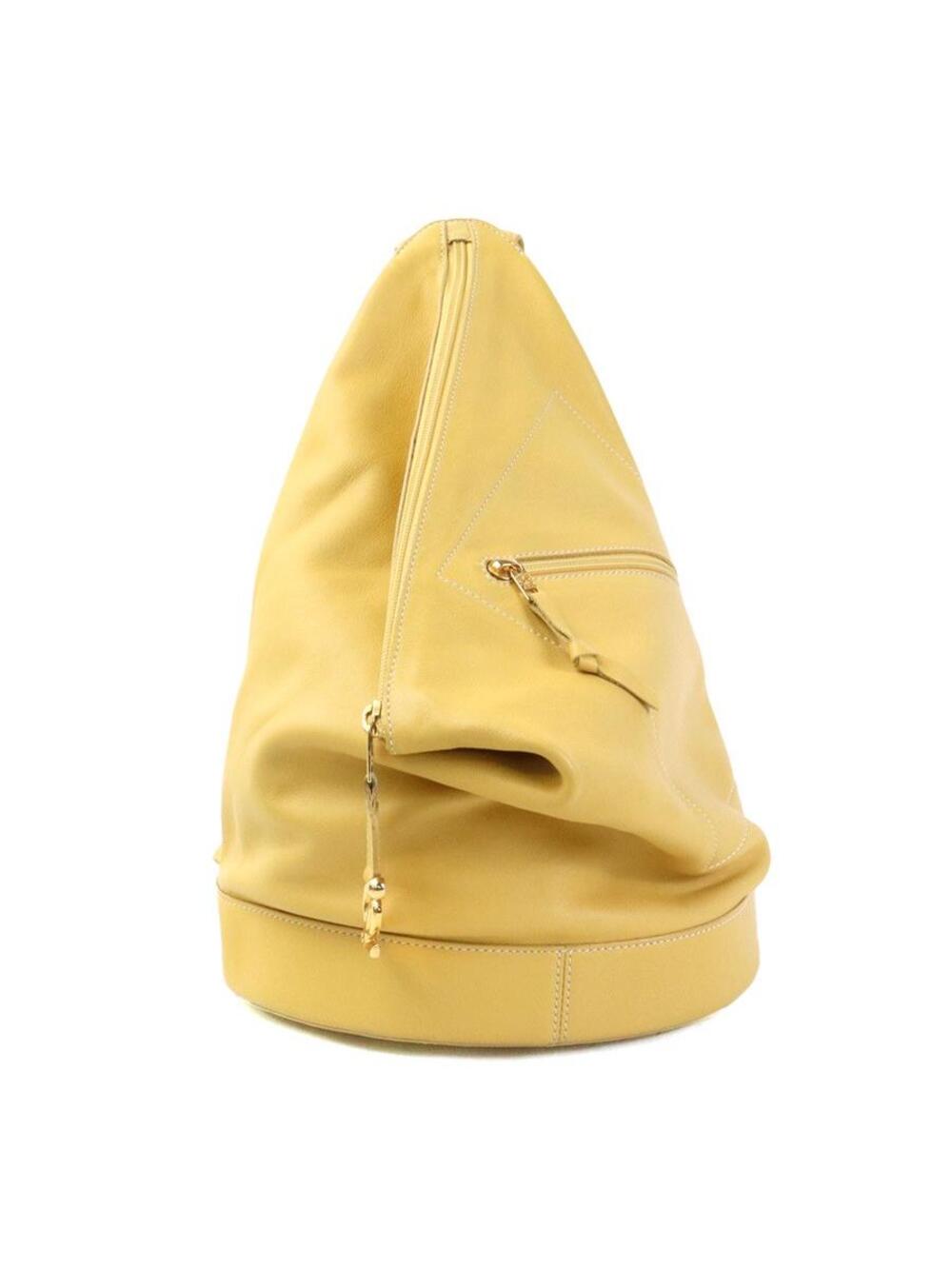 Auth Loewe Backpack Yellow #373971L32B